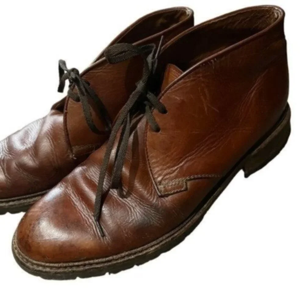 Frye Mens Brown Leather Chukka Boot Tie Size 9